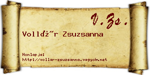Vollár Zsuzsanna névjegykártya